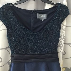 NWT Theia blue floor length gown size 0